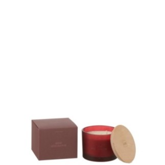 Vela de cera vermelha 11,5 x 10 x 11,5 cm