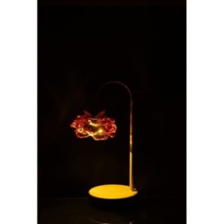 Lámpara de hierro en tonos naranja y marfil, 36,5 x 13,5 x 10,5 cm