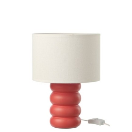 Lampe de table en lin rouge 22x22x31 cm
