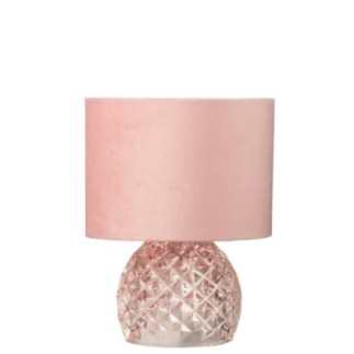 Lampe de table en verre rose 23x17,2x17,2 cm