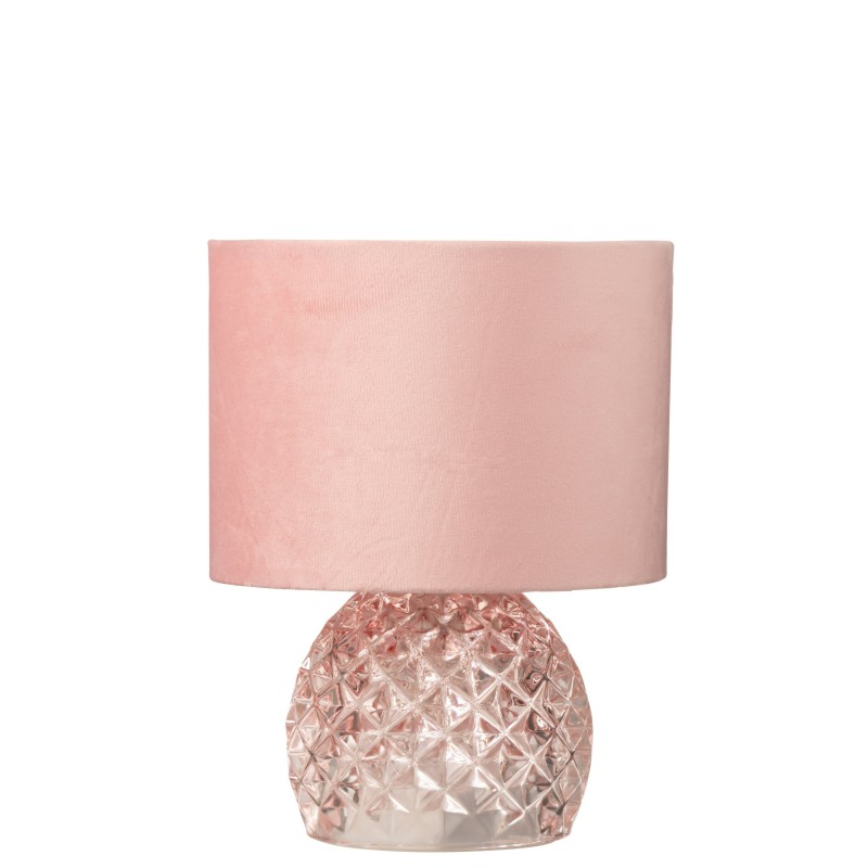 Lampe de table en verre rose 23x17,2x17,2 cm Lampe de table en verre rose 23x17,2x17,2 cm
