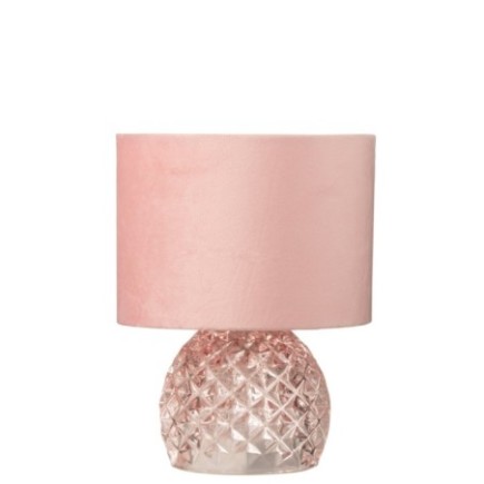 Lampada da tavolo in vetro rosa 23x17,2x17,2 cm
