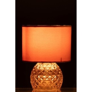 Lámpara de mesa de cristal rosa, 23 x 17,2 x 17,2 cm