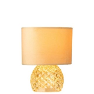 Candeeiro de mesa em vidro dourado, 17,2 x 23 x 17,2 cm