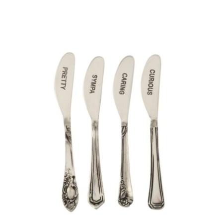 Coltelli da spalmare in ottone argentato 15x2x0,5 cm