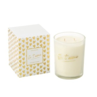 Vela perfumada grande de cera dorada, 10,5 x 10,5 x 13,5 cm