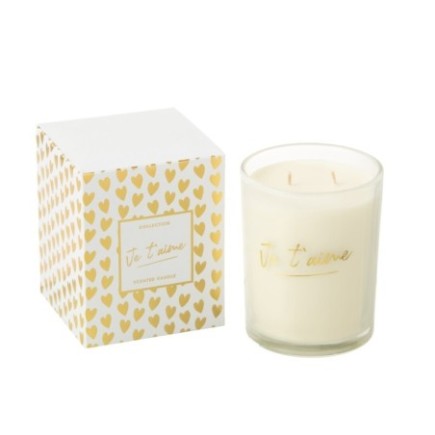 Grande bougie parfumée en cire dorée 10,5x10,5x13,5 cm