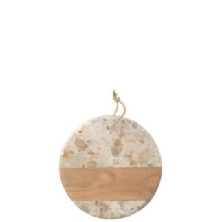Tagliere per formaggi in marmo beige 26,5x26,5x1,5 cm