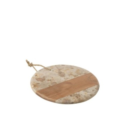Planche à fromage en marbre beige 26,5x26,5x1,5 cm