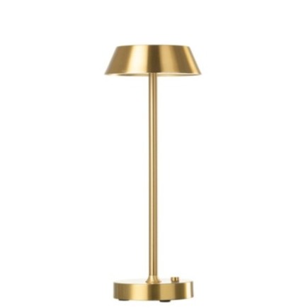 Candeeiro de mesa em metal dourado, 12 x 12 x 31,5 cm
