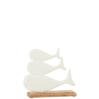 Baleines en aluminium blanc 23x21x5 cm