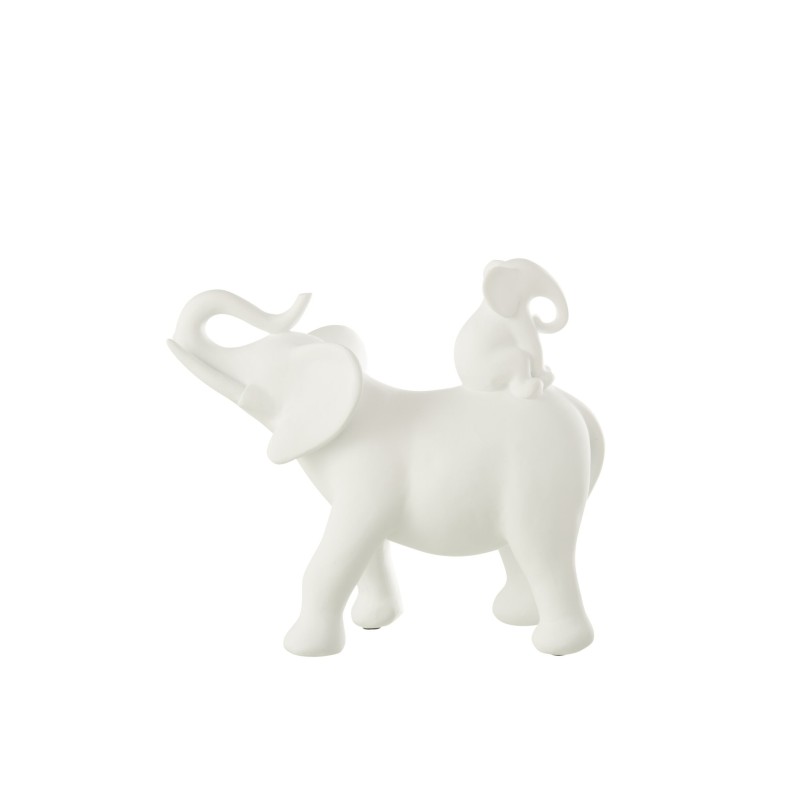Elefante in poliresina bianca 26,5x11x23,5 cm Elefante in poliresina bianca 26,5x11x23,5 cm