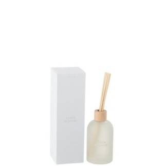Difusor de cañas de cristal blanco, 7,5 x 7,5 x 27,5 cm