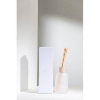 Difusor com palhetas em vidro branco, 7,5 x 7,5 x 27,5 cm