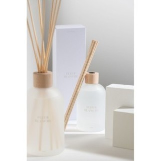 Difusor com palhetas em vidro branco, 7,5 x 7,5 x 27,5 cm