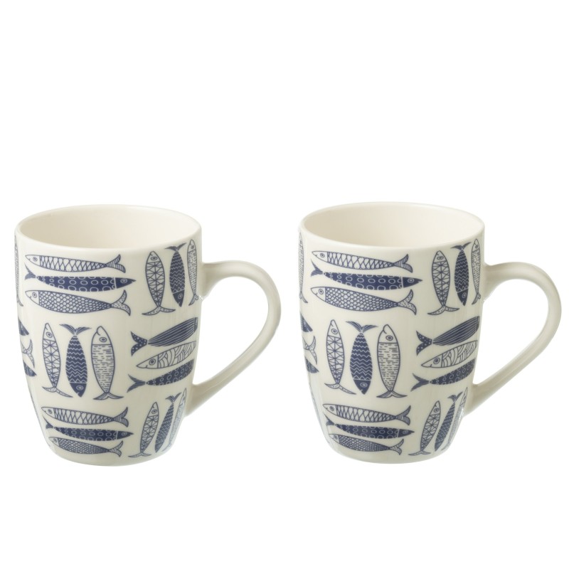 Mugs en céramique bleu foncé 8,2x5,4x10,4 cm Mugs en céramique bleu foncé 8,2x5,4x10,4 cm