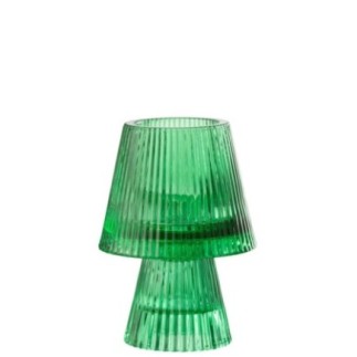 Bougeoir en verre vert 8,8x11,8x8,8 cm