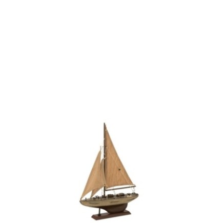 Voilier en bois marron 30x43x6,5 cm