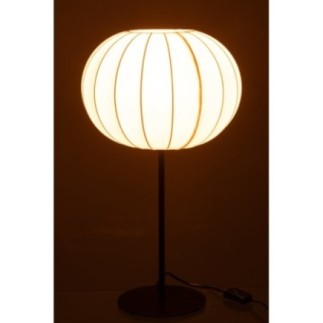 Lampe de table en métal et textile blanche 30x53,5x30 cm