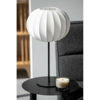 Lampe de table en métal et textile blanche 30x53,5x30 cm