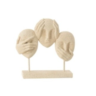 Escultura em resina bege, 30 x 8 x 29,5 cm