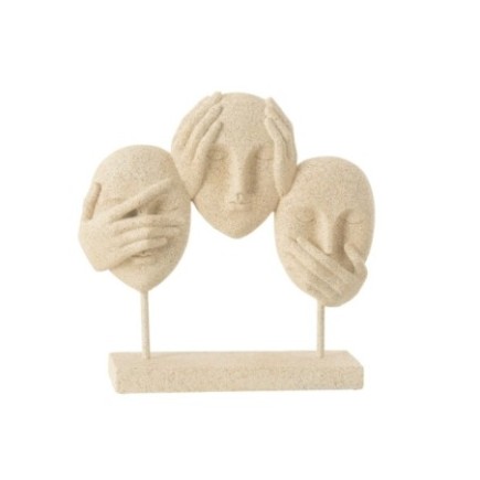 Sculpture en résine beige 30x8x29,5 cm