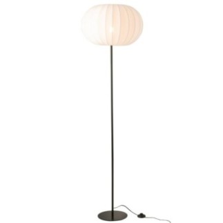 Lámpara de pie de metal y tela blanca, 50 x 173 x 50 cm