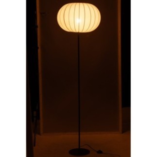 Lampada da terra in metallo e tessuto bianco 50x173x50 cm