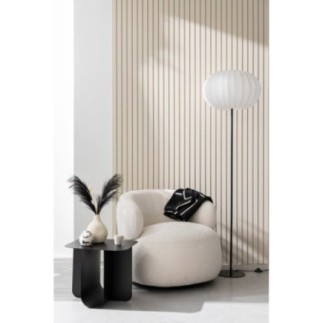 Lampada da terra in metallo e tessuto bianco 50x173x50 cm