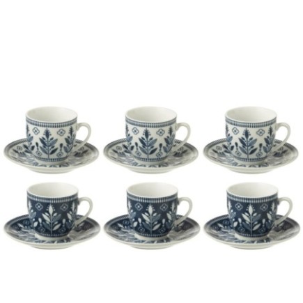 Tazas de café de cerámica azul oscuro, 5,1 x 3 x 5,5 cm