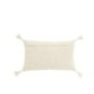 Coussin rectangulaire en coton blanc et rose 50x30x15 cm