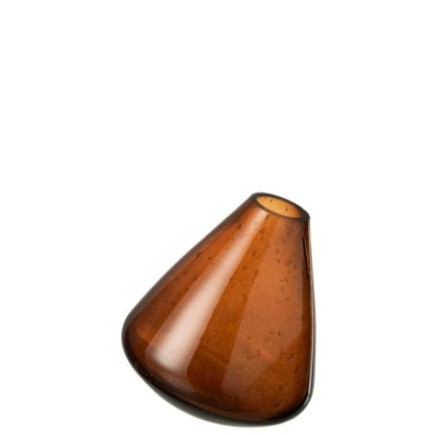Vaso in vetro marrone e topazio 11,5x13,5x11,5 cm