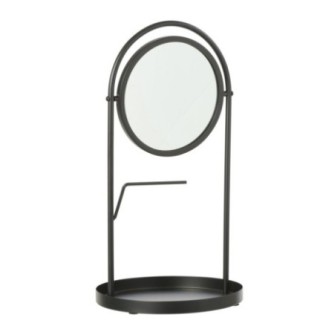Espejo de mesa de hierro negro, 23 x 43 x 23 cm