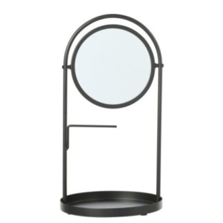 Specchio da tavolo in ferro nero 23x43x23 cm