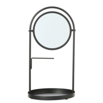Miroir de table en fer noir 23x43x23 cm
