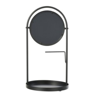Espelho de mesa em ferro preto, 23 x 43 x 23 cm