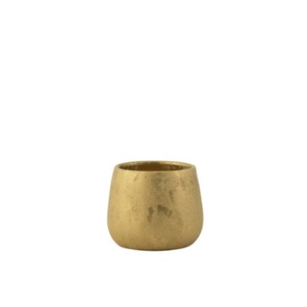 Vaso em grés dourado, 17x17x14 cm