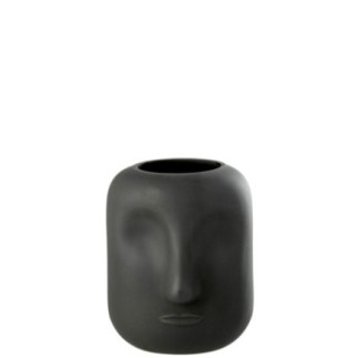 Vase en verre noir 16x20x16 cm