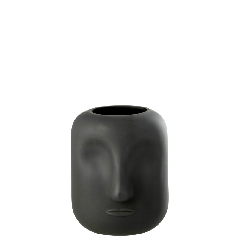 Vaso de vidro preto 16x20x16 cm