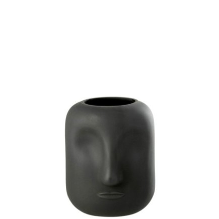Vaso in vetro nero 16x20x16 cm