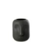 Vaso de vidro preto 16x20x16 cm