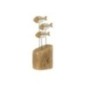 Socle Fish On en bois naturel et blanc 12x8x26,5 cm