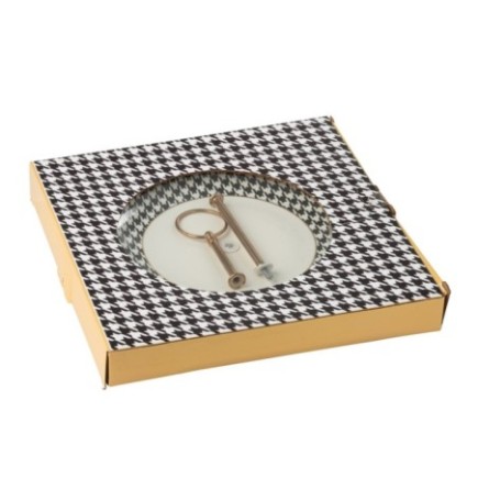 Expositor para pasteles de porcelana blanca y negra, 27 x 27 x 24 cm