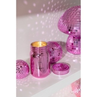 Bougie parfumée en verre rose 8x8x13 cm