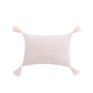 Cojín de algodón blanco de 30 x 15 x 45 cm