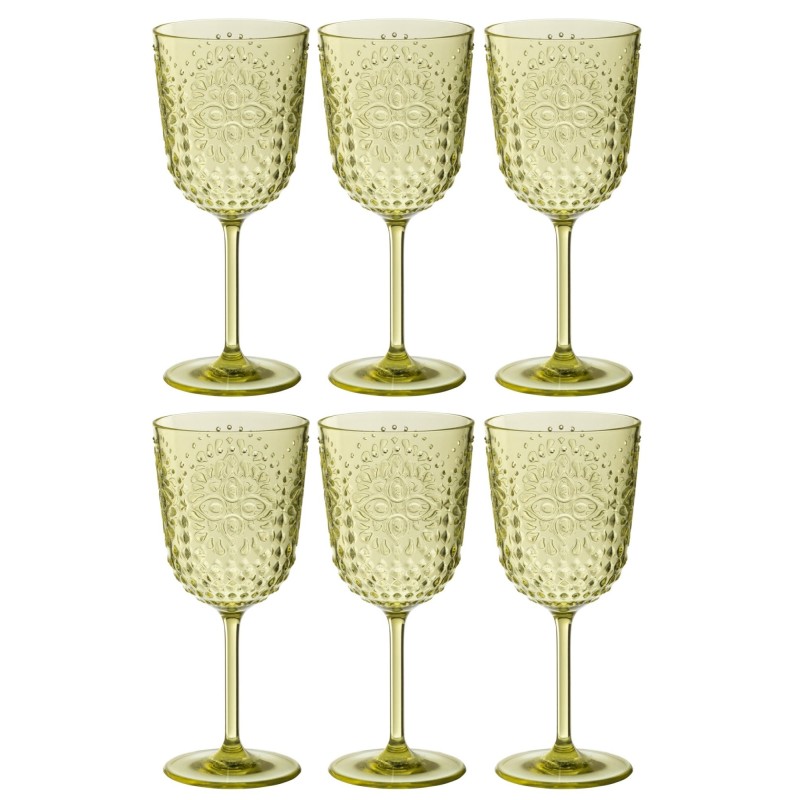 Verres à vin en plastique vert 20,5x8,9 cm
