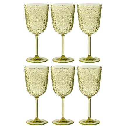 Bicchieri da vino in plastica verde 20,5x8,9 cm