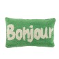 Cuscino in cotone verde e bianco 50x15x30 cm Cuscino in cotone verde e bianco 50x15x30 cm