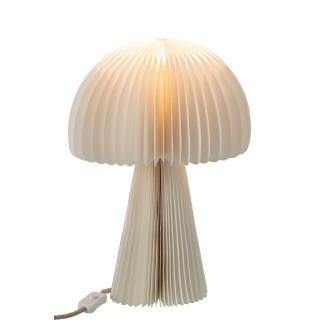 Lampada a forma di fungo in carta bianco sporco 28x28x40 cm