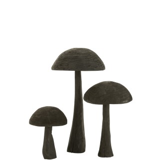 Fungo in legno nero 38x38x60 cm